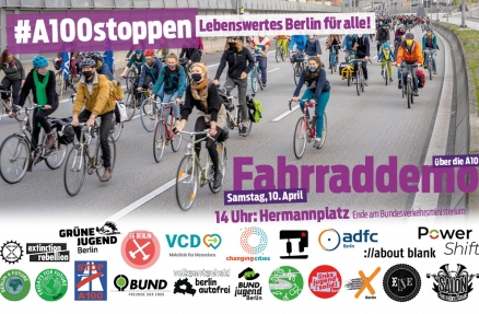 Fahrraddemo gegen die A100 in Berlin