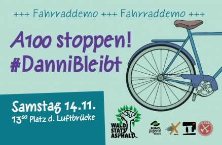 Fahrrademo in Berlin Fahrraddemo #DanniBleibt
