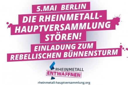 Einladung zum rebellischen Bühnensturm am 5. Mai während der Aktionärsversammlung